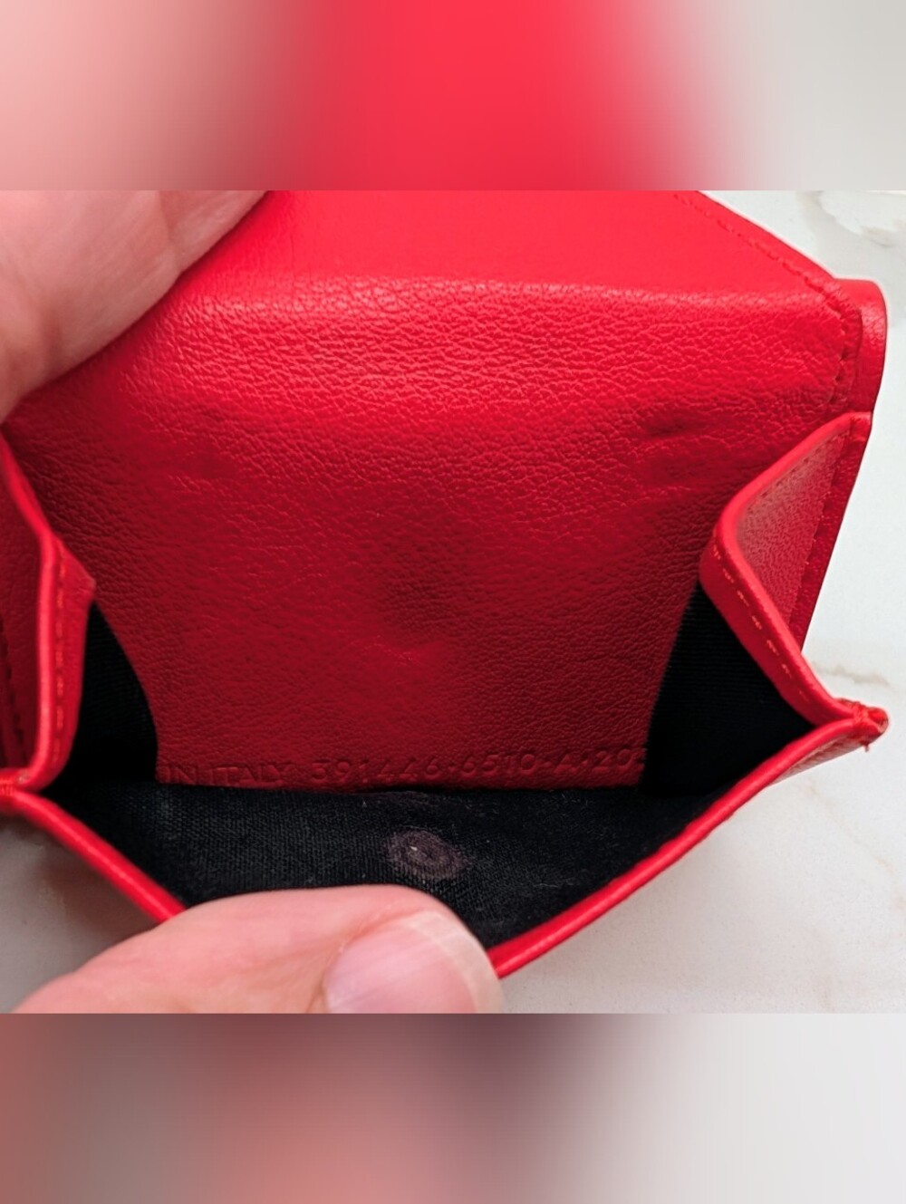 Balenciaga Red Leather Mini Envelope Wallet - Picture 5 of 8